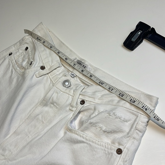 Agolde 90's Mid Rise Loose White Distressed Size 25 - Picture 13 of 15